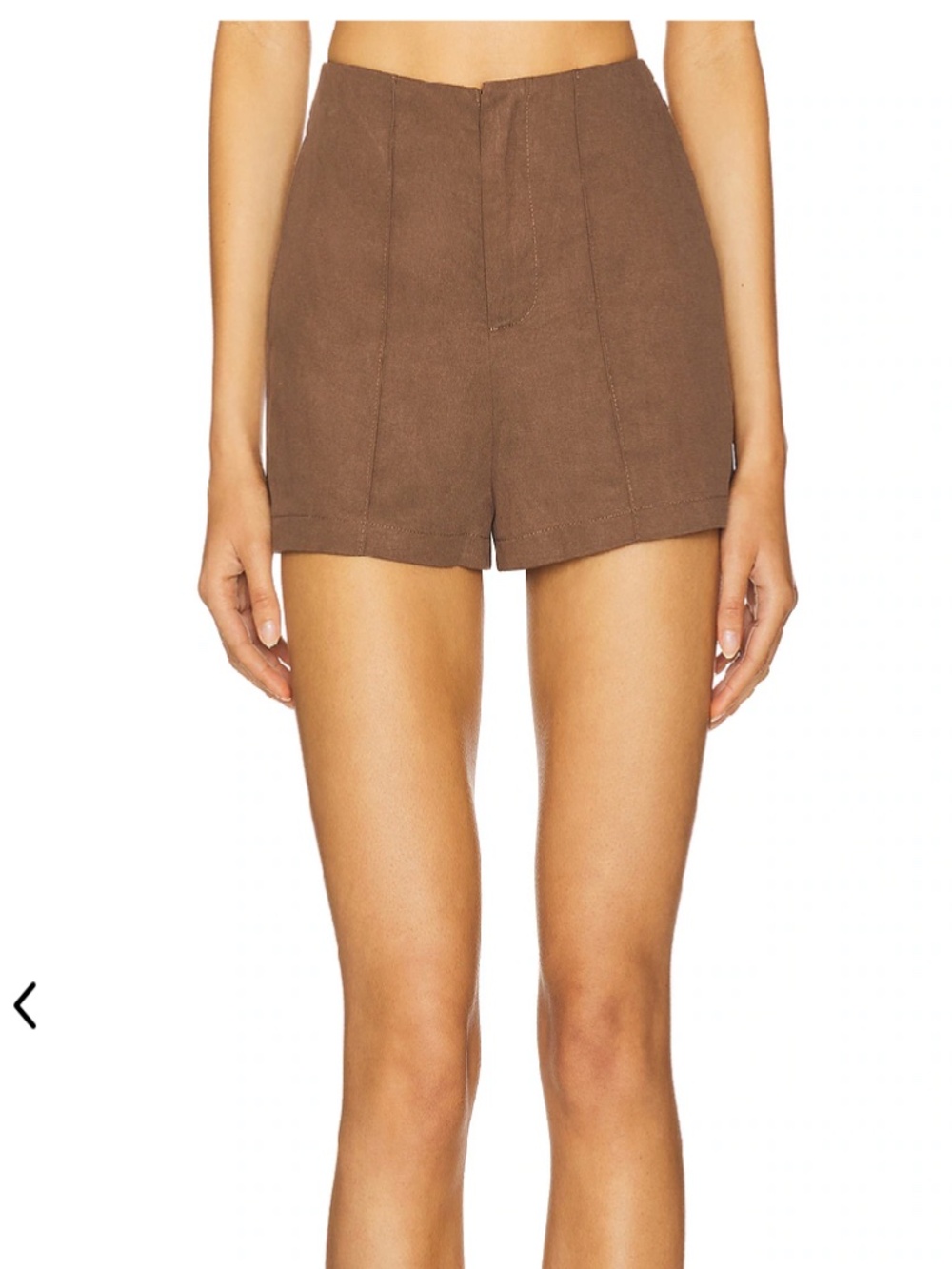 New Mable Twill Linen Tan Lined Shorts